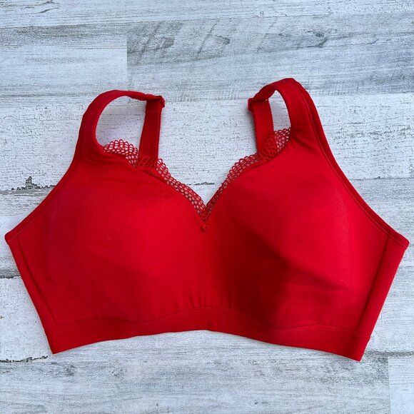 Cacique Bra‎ 42DD Red Lightly Lined No-wire - Picture 1 of 11